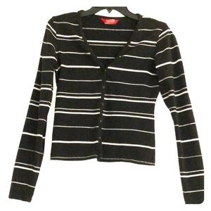 Esprit Black + White Stripe Cardigan